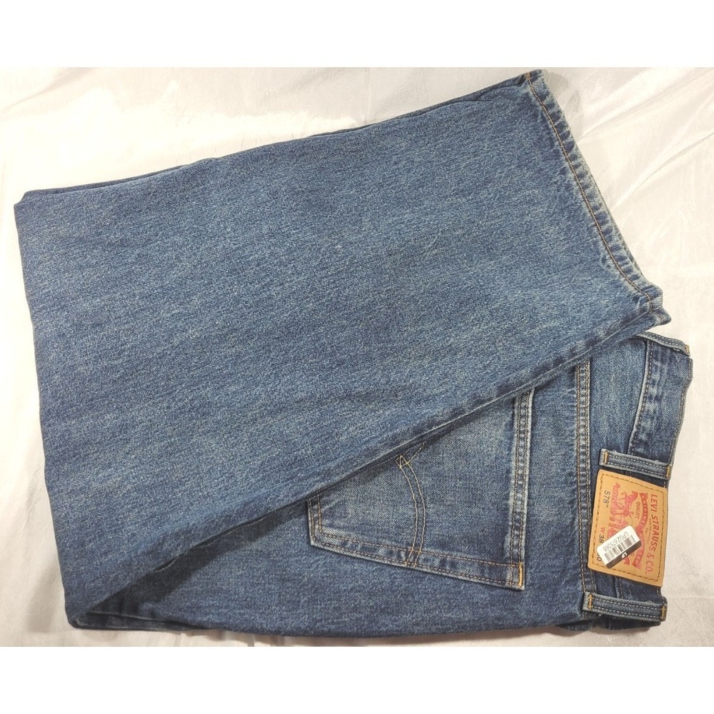 Levis Men's 578 Baggy Wide Leg Dark Wash Blue Jeans - 38x30 (40x29)